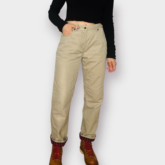 90s Woolrich Flannel Lined Tan Pants‎ - Picture 4 of 6